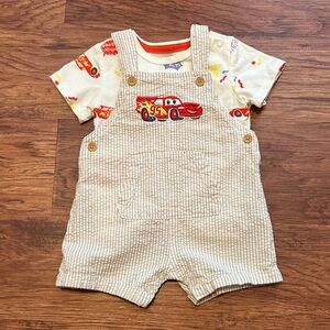 Disney Cars Lightning McQueen Overalls Size 3-6 Months